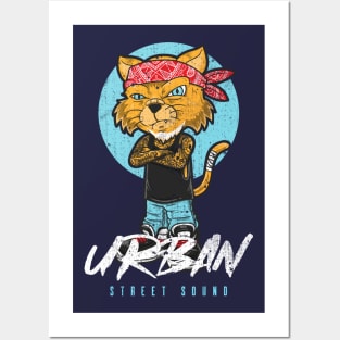 Urban Street Sound Cat Design Posters and Art